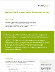 Preview of the Fortune 500 Transportation Services Company Case Study