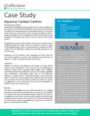 Preview of the Aquarius Contact Centres Case Study