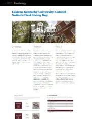 Preview of the Eastern Kentucky University Case Study