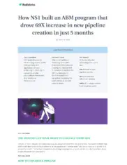 Preview of the NS1 Case Study