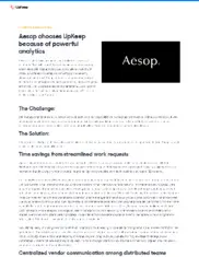 Preview of the Aesop Case Study