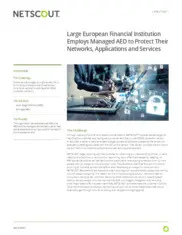 Preview of the Large European Financial Institution Case Study