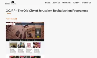 Preview of the Old City of Jerusalem Revitalization Programme Case Study