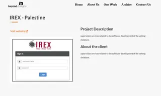 Preview of the IREX Case Study