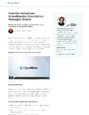 Preview of the The American-Scandinavian Foundation Case Study