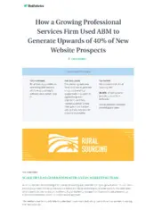 Preview of the Rural Sourcing Case Study