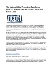 Preview of the National Child Protection Task Force Case Study