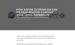 Preview of the Aspire Systems Case Study