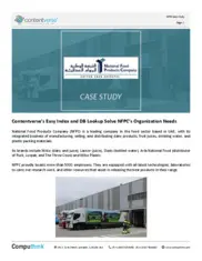 Preview of the National Food Products Company (NFPC) Case Study