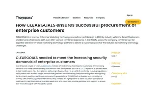 Preview of the CLEARGOALS Case Study