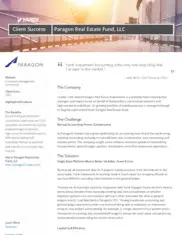 Preview of the Paragon Real Estate Fund Case Study
