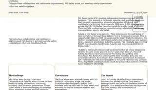 Preview of the NG Bailey Case Study