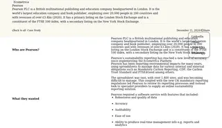 Preview of the Pearson Case Study