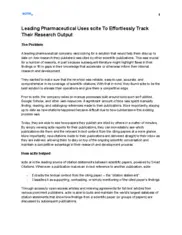 Preview of the Leading Pharmaceutical Company Case Study