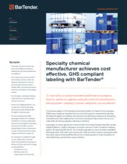 Preview of the Specialty Chemical Manufacturing Company Case Study