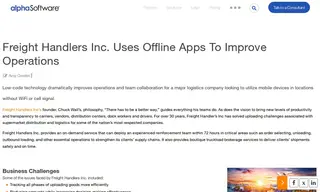 Preview of the Freight Handlers Inc Case Study