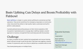 Preview of the Basin Upfitting Case Study