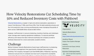 Preview of the Velocity Restorations Case Study