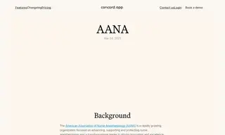 Preview of the AANA Case Study