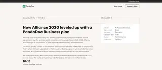 Preview of the Alliance 2020 Case Study