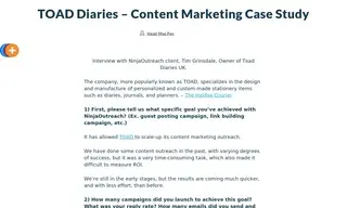 Preview of the Toad Diaries UK Case Study