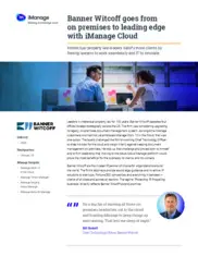 Preview of the Banner Witcoff Case Study