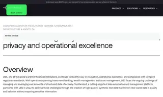 Preview of the UBS Case Study
