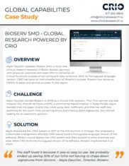 Preview of the Bioserv SMO Case Study