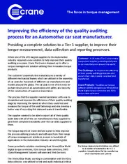 Preview of the UK-Based Tier 1 Automotive Component Supplier Case Study