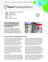 Preview of the Global Labeling Manufacturer Case Study
