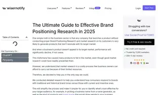 Preview of the Brand Positioning Research Company Case Study