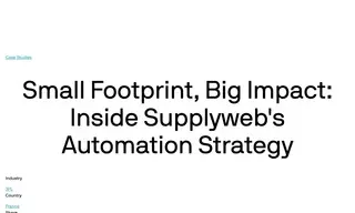 Preview of the SupplyWeb Case Study