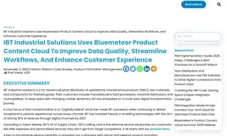 Preview of the IBT Industrial Solutions Case Study