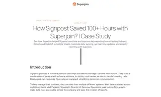 Preview of the Signpost Case Study