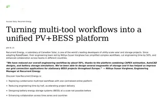 Preview of the Recurrent Energy Case Study