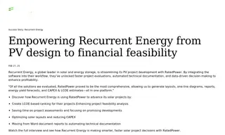 Preview of the Recurrent Energy Case Study