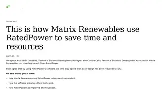 Preview of the Matrix Renewables Case Study