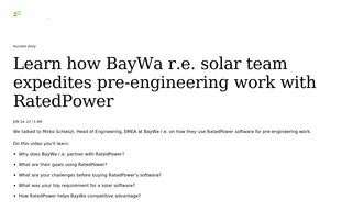 Preview of the BayWa r.e. Case Study