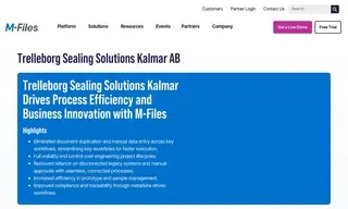 Preview of the Trelleborg Sealing Solutions Kalmar Case Study