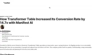 Preview of the Transformer Table Case Study