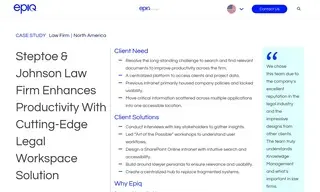 Preview of the Steptoe & Johnson PLLC Case Study