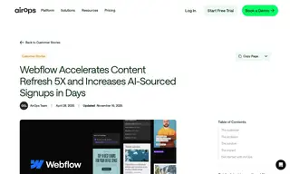 Preview of the Webflow Case Study