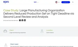 Preview of the Large Manufacturing Corporation Case Study