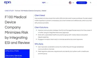 Preview of the Fortune 100 Medical Device Company Case Study