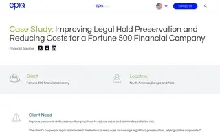 Preview of the Fortune 500 Financial Company Case Study