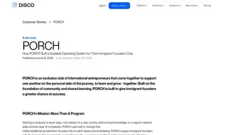 Preview of the PORCH Case Study