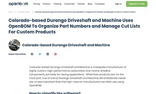 Preview of the Colorado-based Durango Driveshaft and Machine Case Study