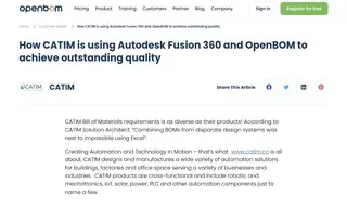 Preview of the CATIM Case Study