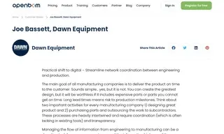 Preview of the Dawn Equipment Case Study