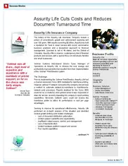 Preview of the Assurity Life Insurance Company Case Study